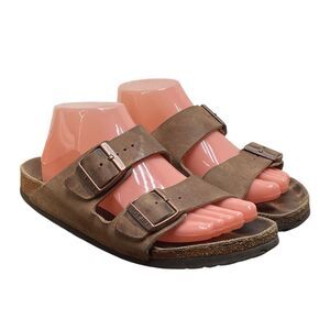 Birkenstock Arizona Brown Suede Sandals Women’s Size 8 Narrow (HF33)